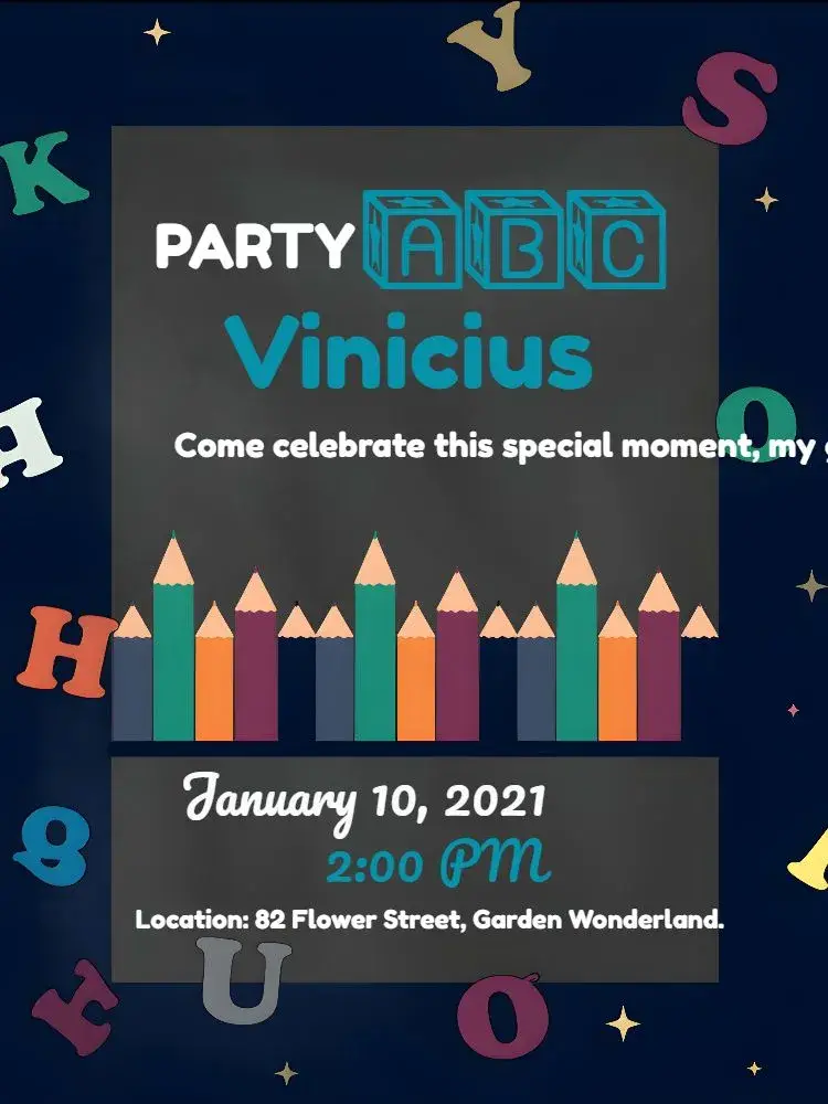 Children's Graduation Party Abc invitation