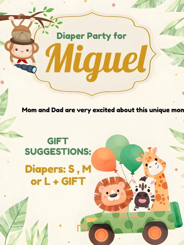 Safari Baby Shower for Boy invitation