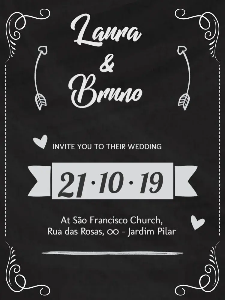 Wedding Chalkboard Love Whatsapp invitation