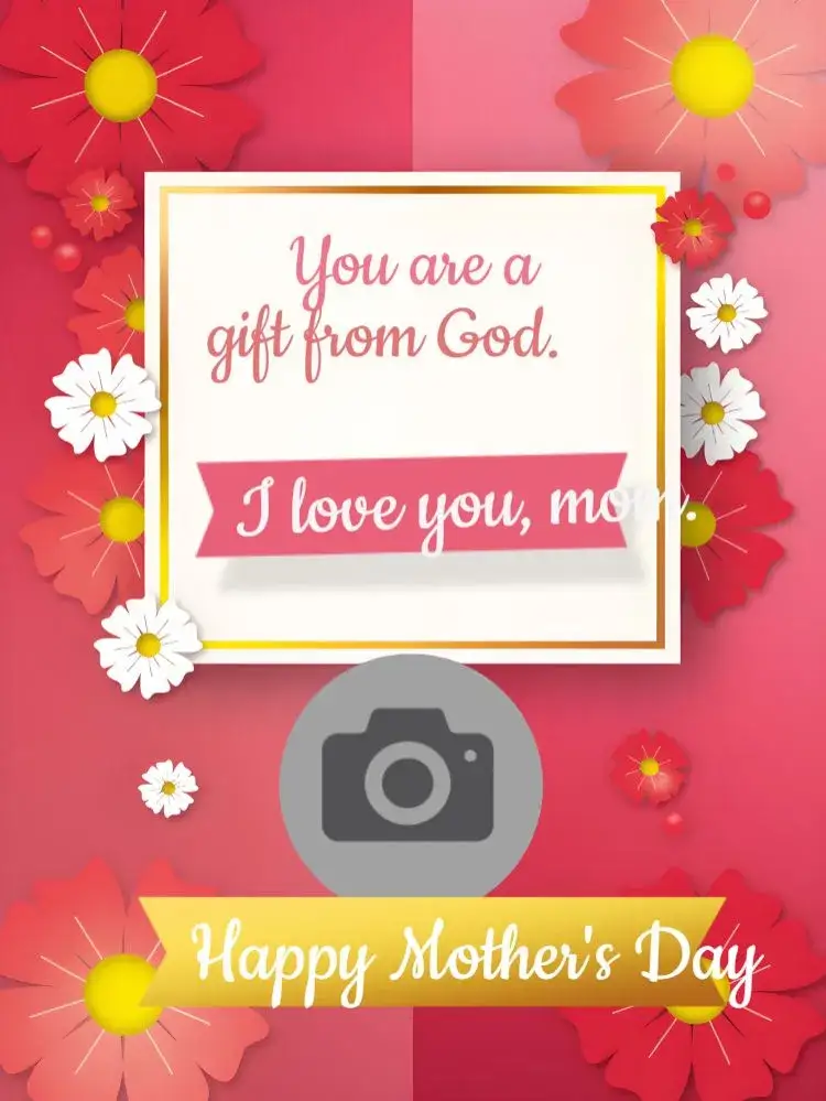 Invitation Mother's Day Post With Photo Card – Commemorative Dates theme pink, romantic, floral, minimalist, watercolor, modern