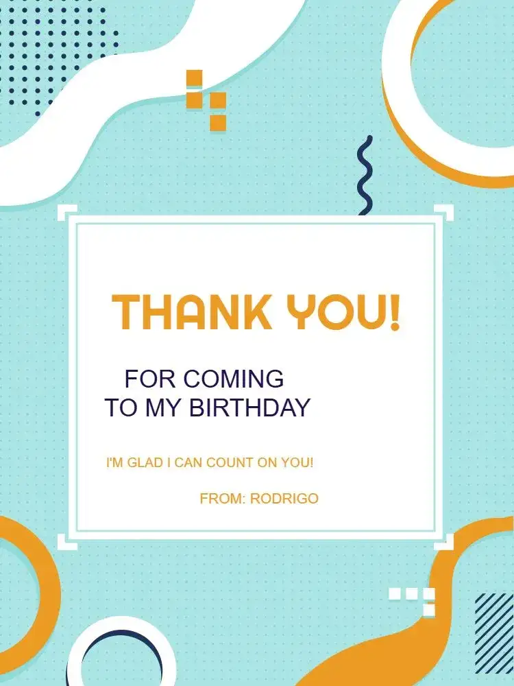 Modern Green Adult Thank You Card