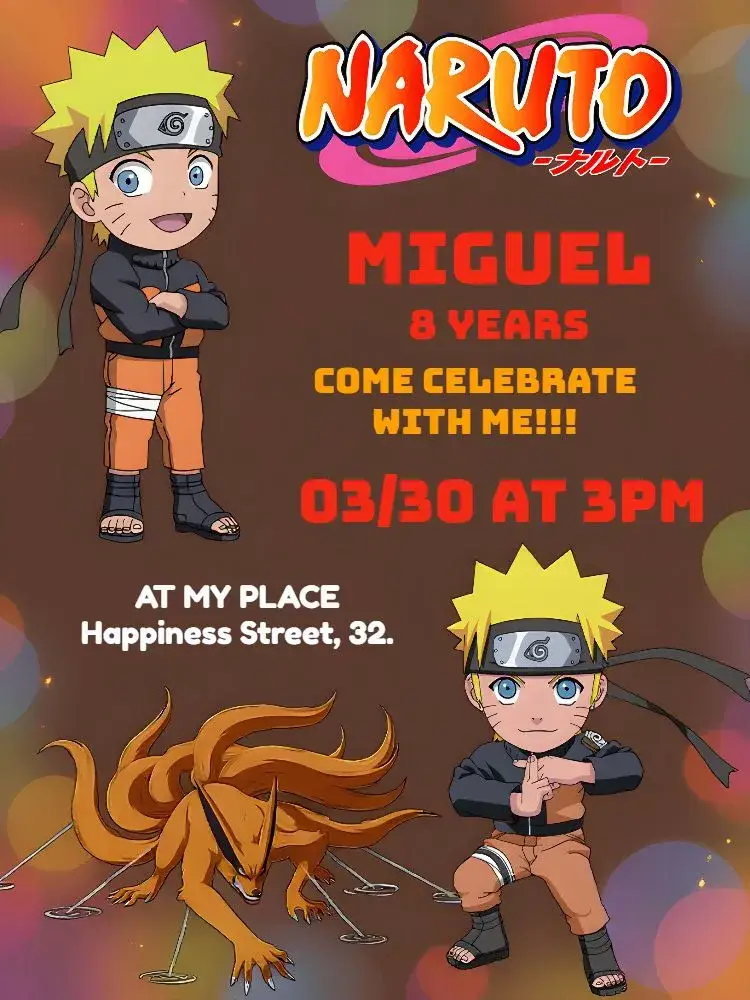 Animated Naruto invitation