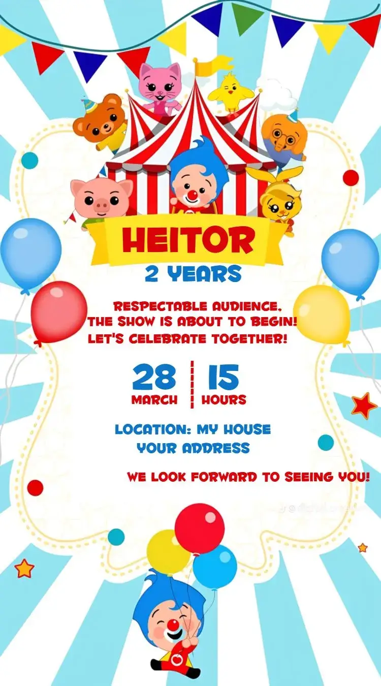Invite Plim Plim 2 editable and customizable