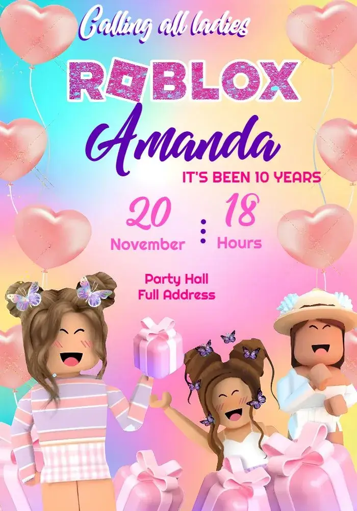 Roblox Girl invitation