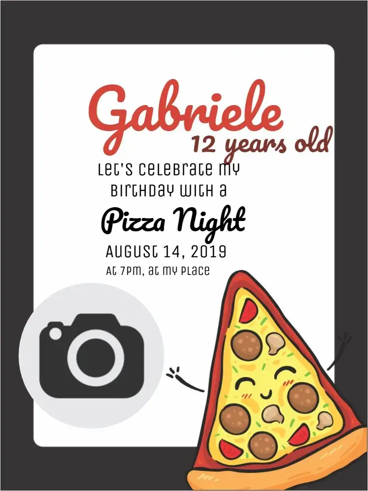 Invite Online Pizza editable and customizable