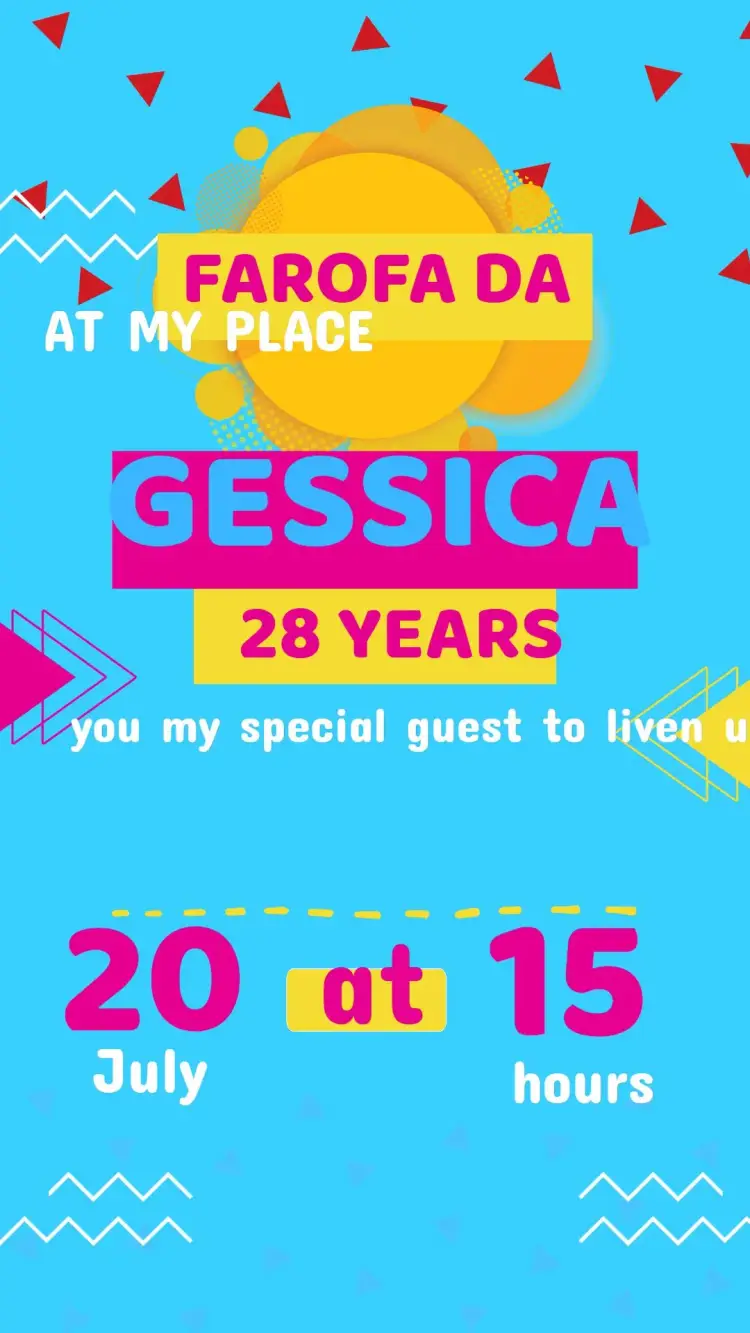 Invite Invitation Birthday Farofa da gkay editable and customizable