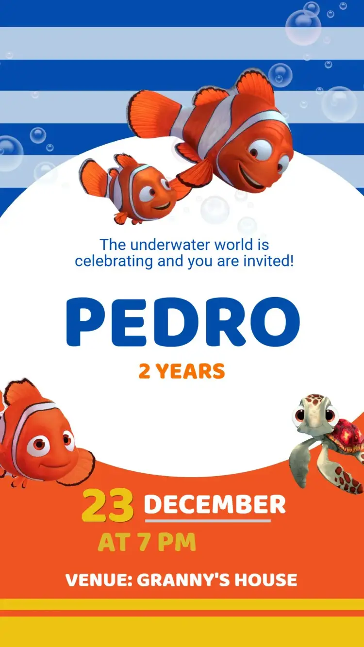 Finding Nemo Birthday Invitation