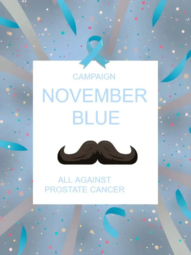 Invitation For Men's Blue November – Most searched for theme blue, modern, minimalist, healthy, graphic, informative