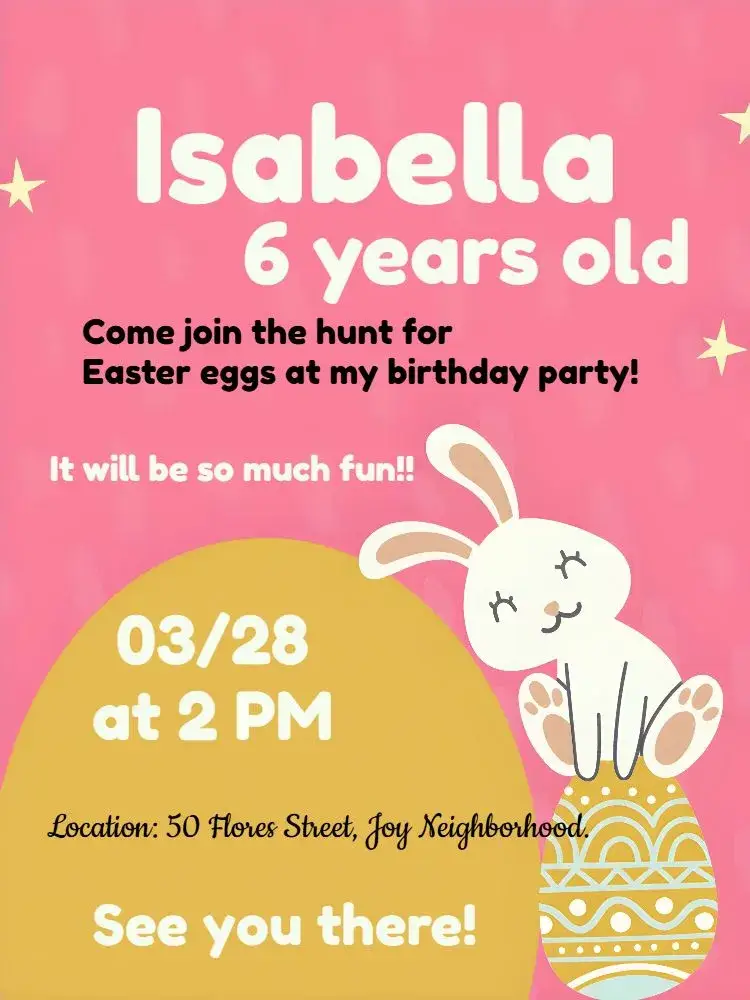 Paschal Bunny invitation