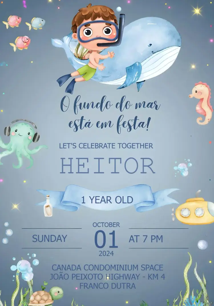 Underwater Watercolor invitation