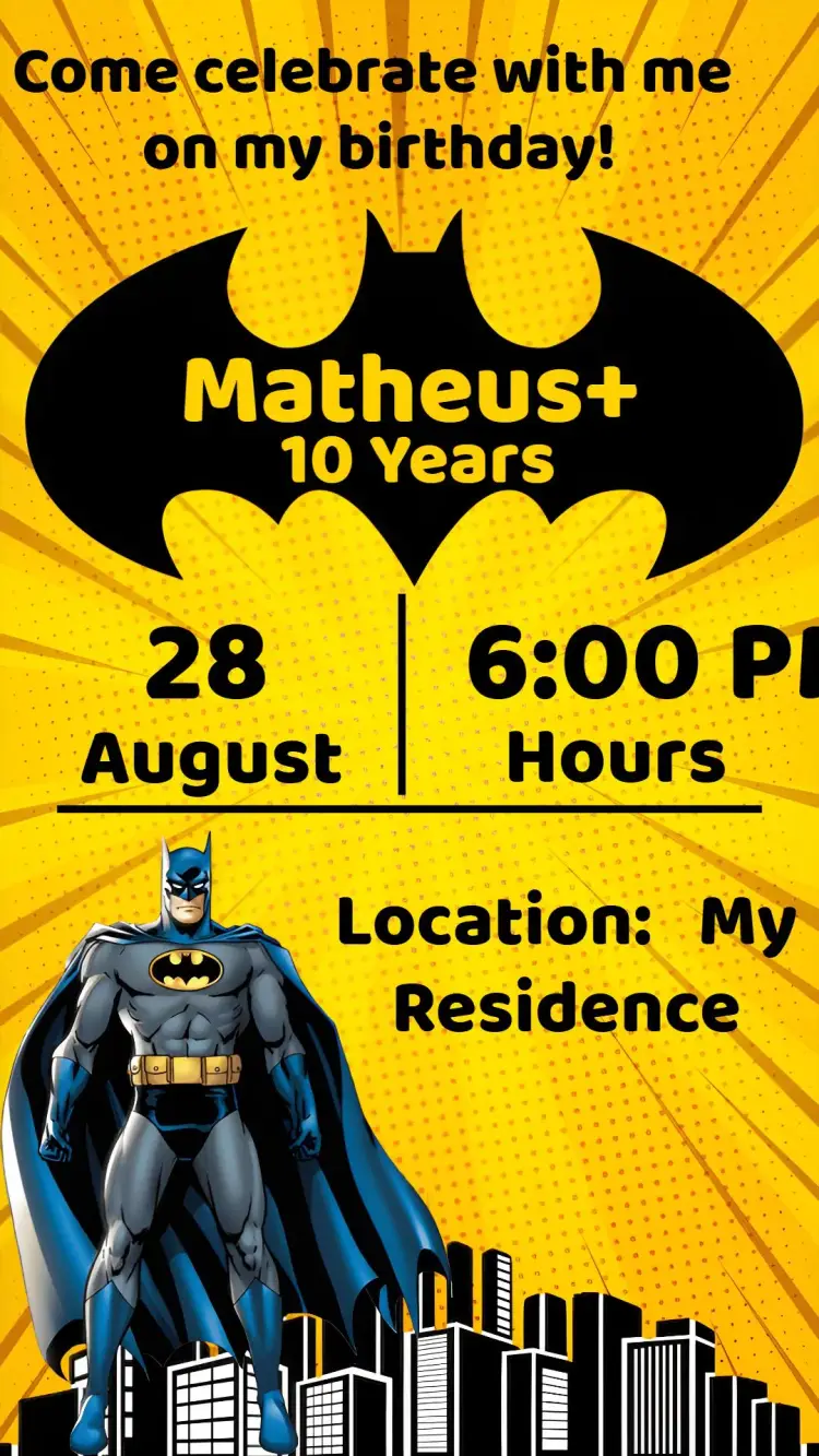 Batman Drawing invitation