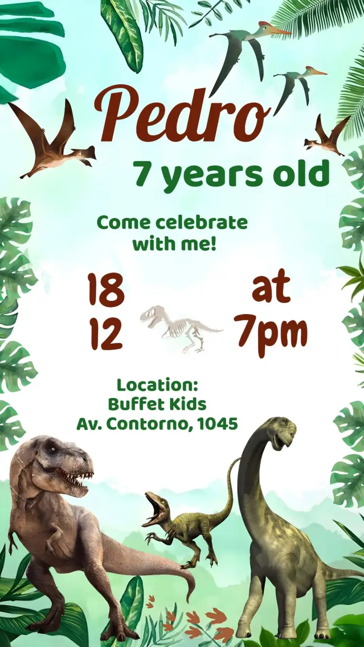 Invite Dinosaur editable and customizable
