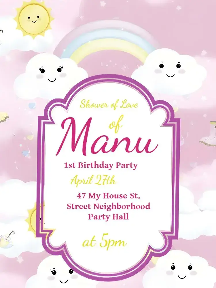 Rain of Pink Love invitation