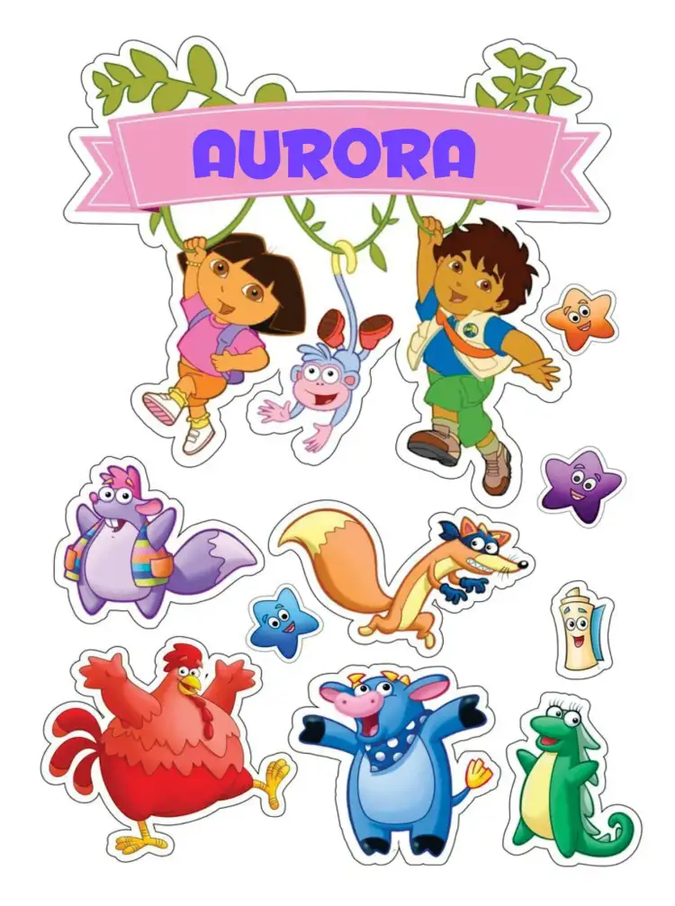 Invitation Dora the Explorer – Cake topper theme colorful, adventure-filled, childlike, nature-inspired, fun-filled