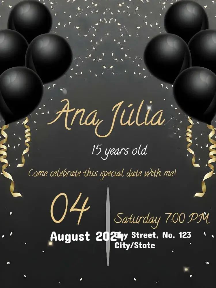 All Black Balloons invitation