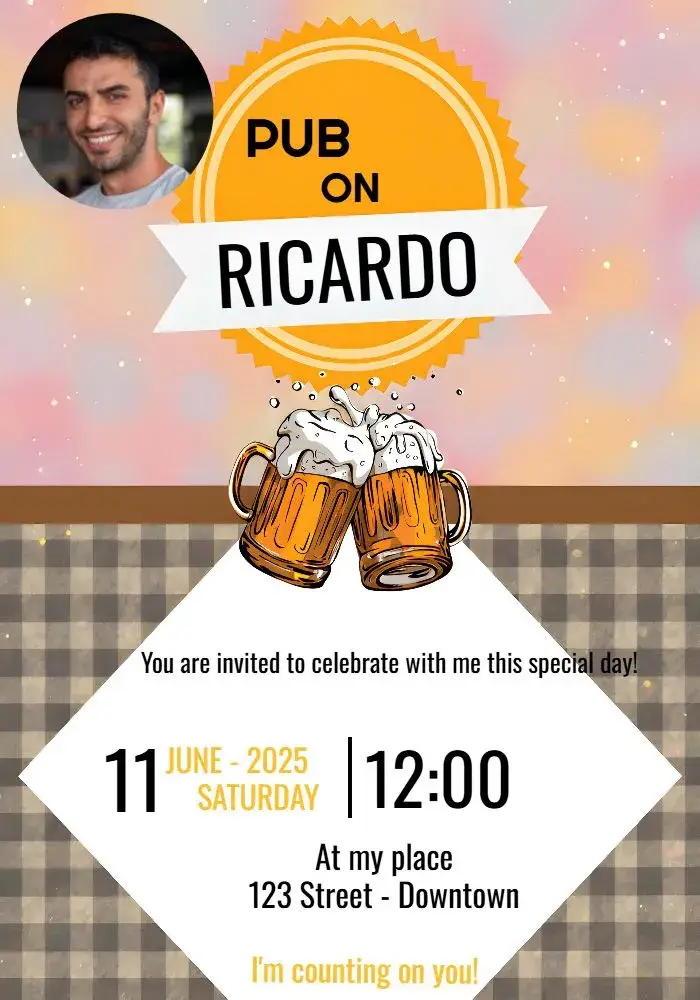Invite Boteco Com Foto Lousa editable and customizable