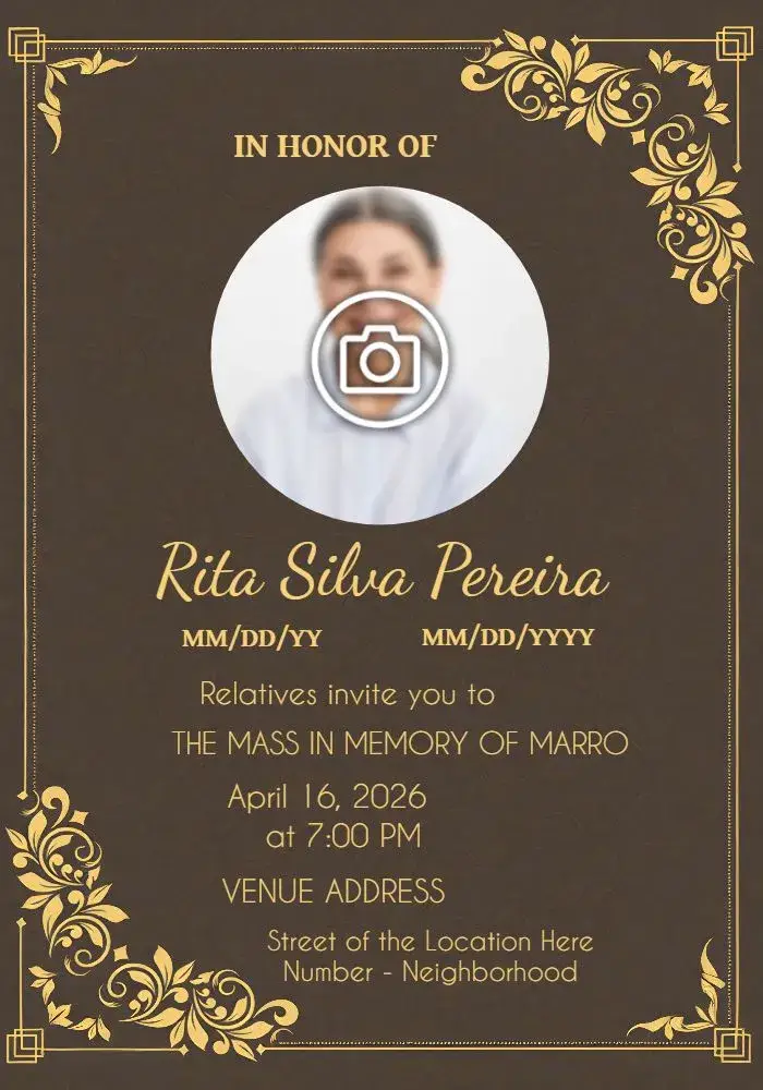 Funeral Mass With Marro Photo invitation