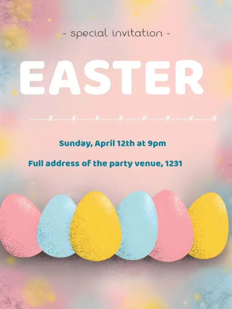 Invitation Easter Chocolate – Commemorative Dates theme brown and white, chocolate, fun, colorful, children's party, family celebration