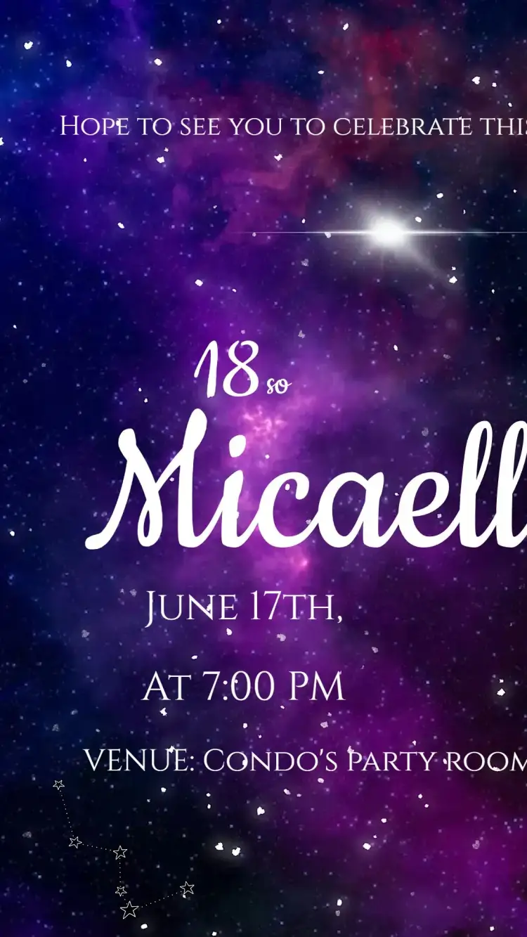 Invitation Galaxy Birthday Invitation – Kids' Birthday Party theme galactic, colorful, fantasy, modern, bright