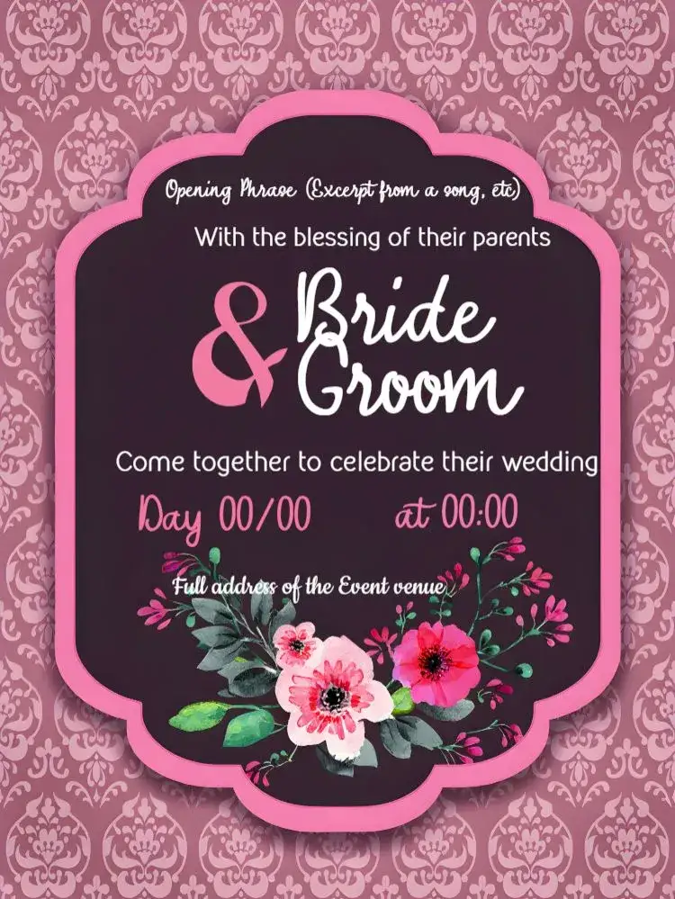 Invitation Pink Floral Wedding – Wedding theme floral, romantic, Provencal, elegant, pastel, natural