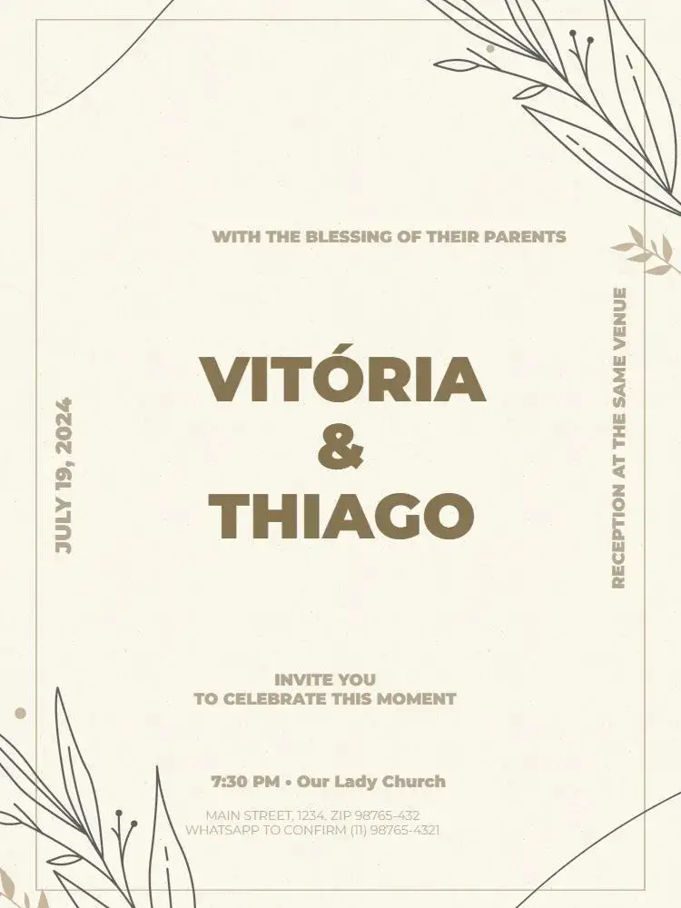 Invitation Chic And Delicate Beige Wedding – Wedding theme floral, elegant, minimalist, clear, modern