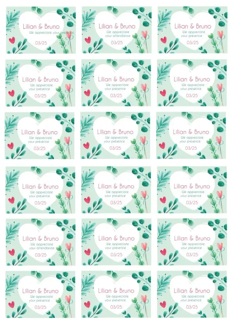 Colorful Floral Wedding Tag invitation