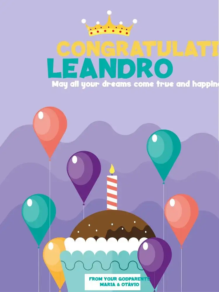 Invitation Card With Playful Happy Birthday Message – Card theme playful, colorful, modern, fun, festive
