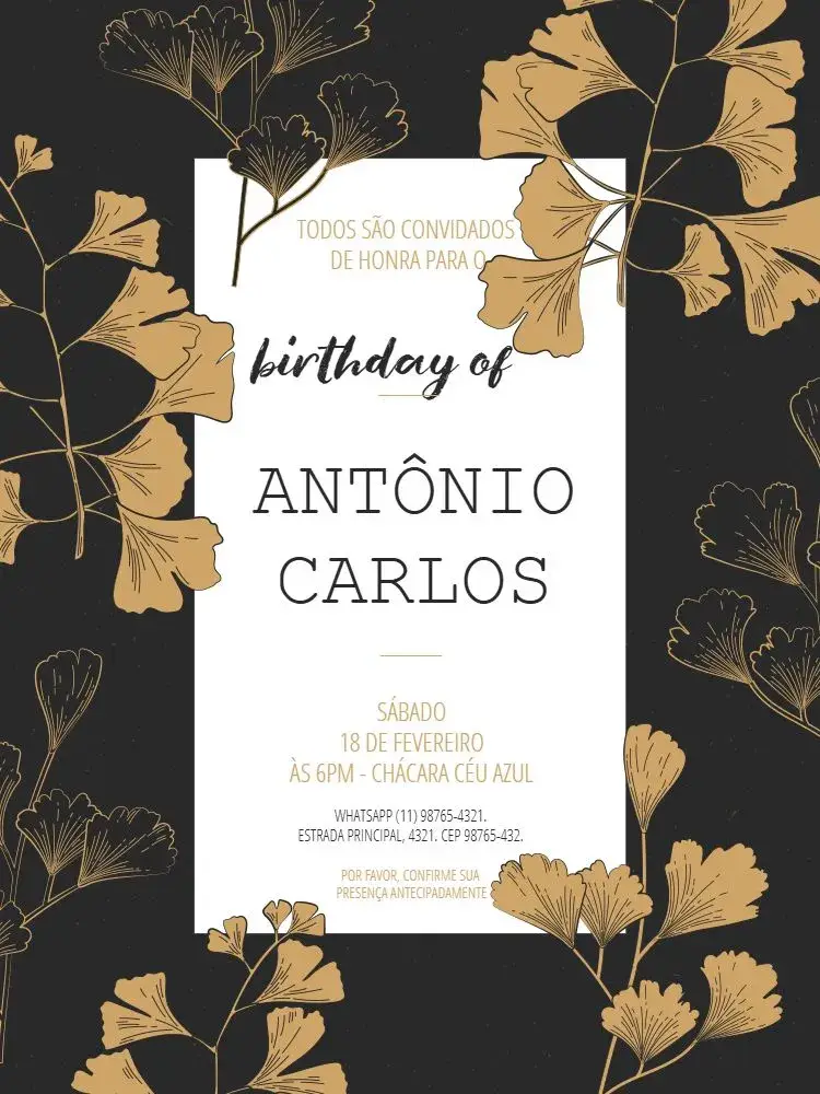 Virtual Elegant Gold invitation