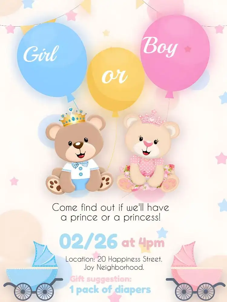 Blue Royal Teddy Bear Gender Reveal