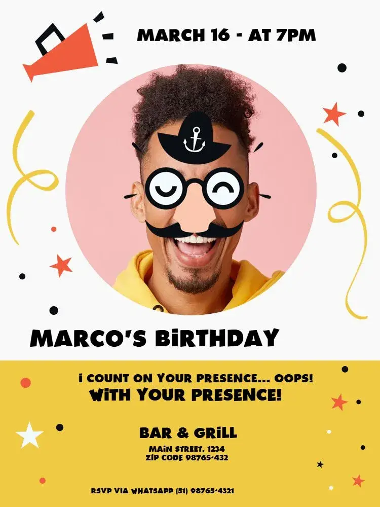 Funny Yellow Children invitation
