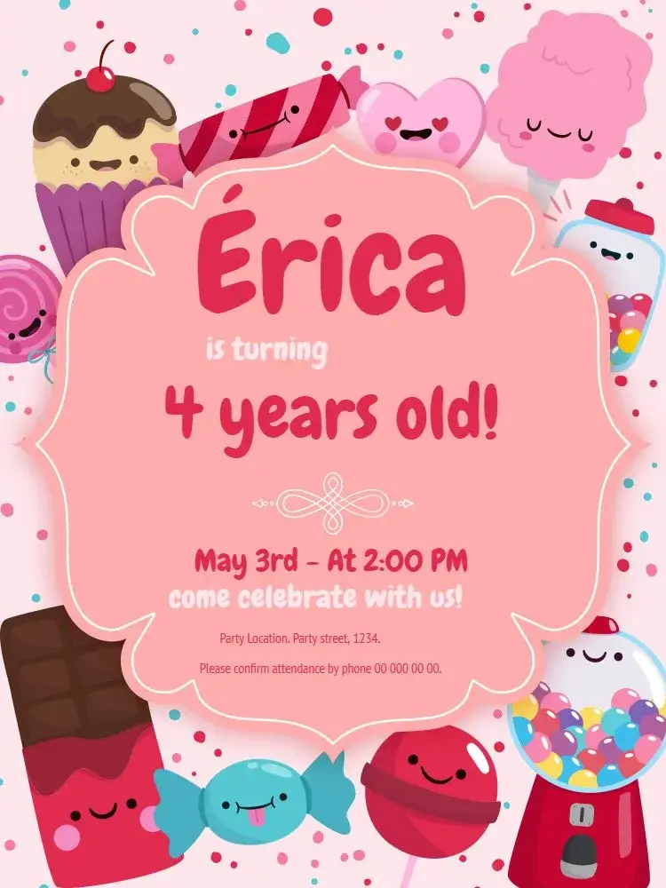 Lollipop Sweets invitation