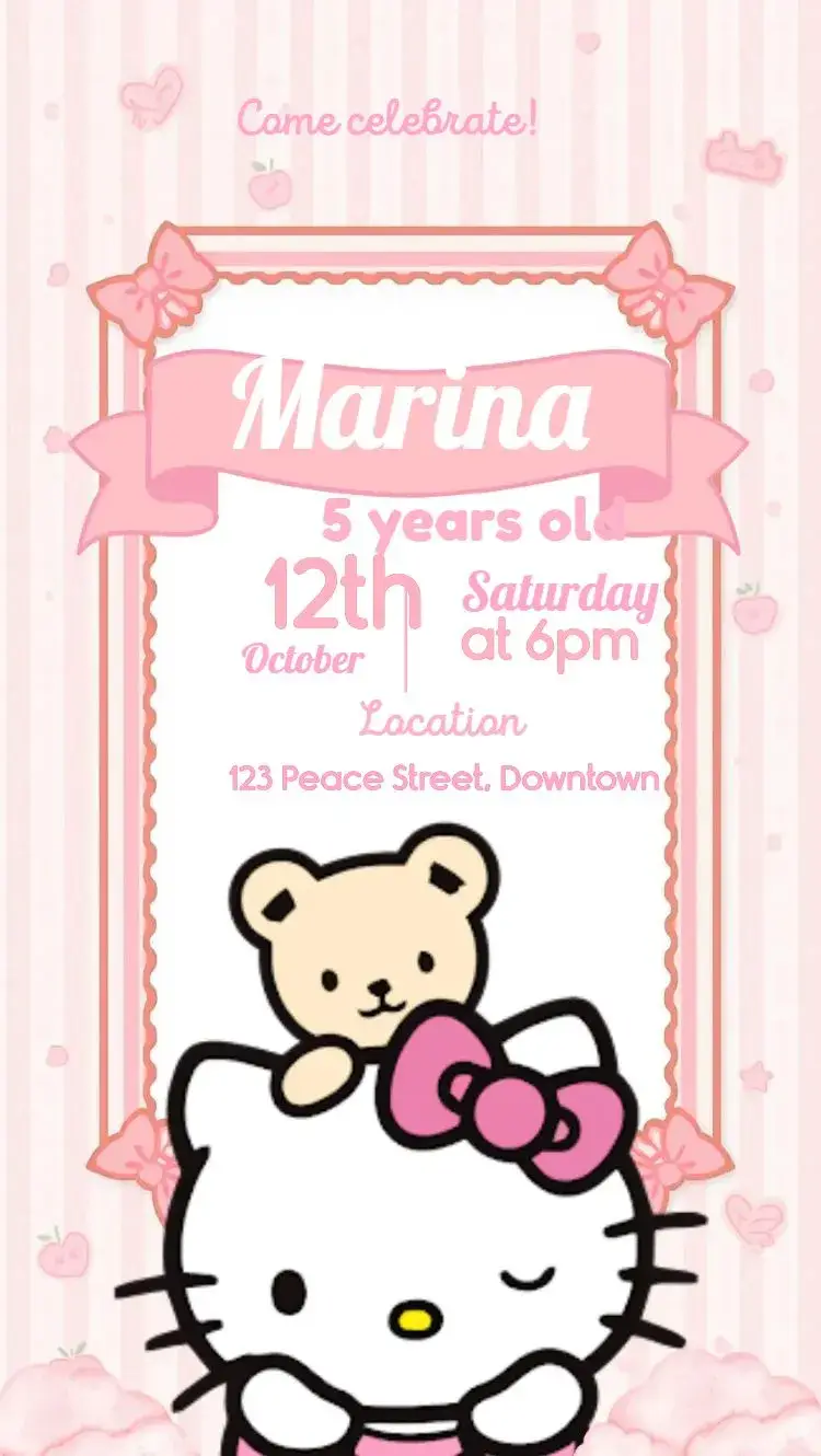 Hello Kitty invitation