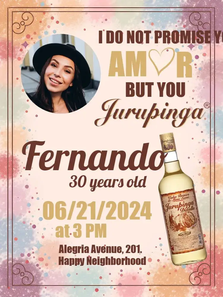Invite Jurupinga With Photo Drink editable and customizable
