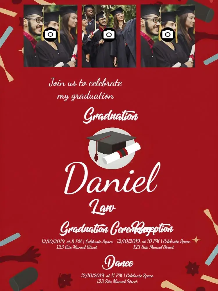 Graduation With Mosaic Photos invitation