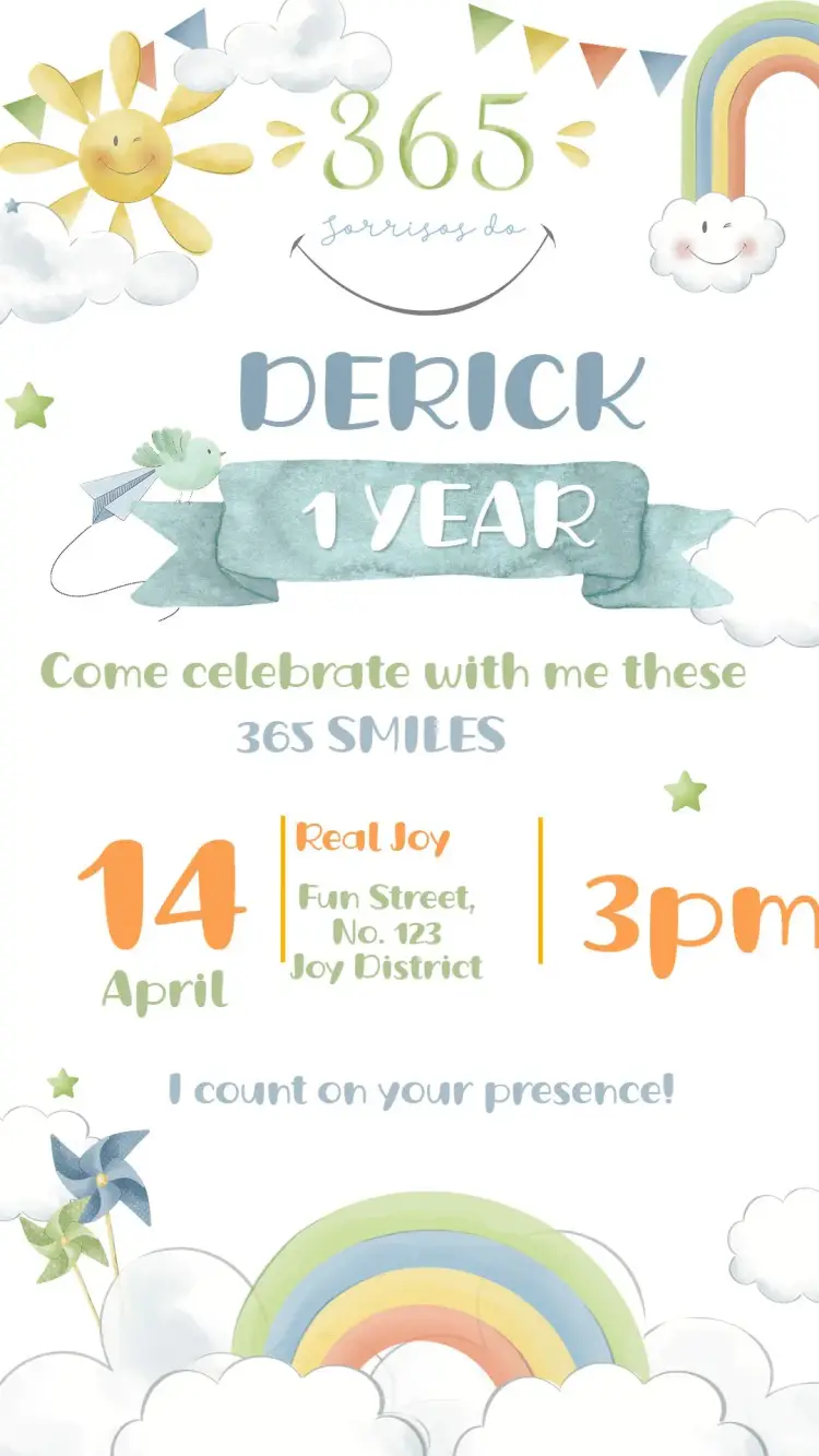 Invite 365 Smiles editable and customizable