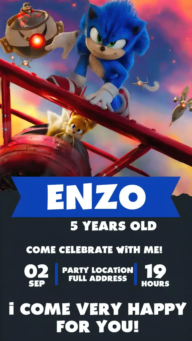 Sonic Kids invitation
