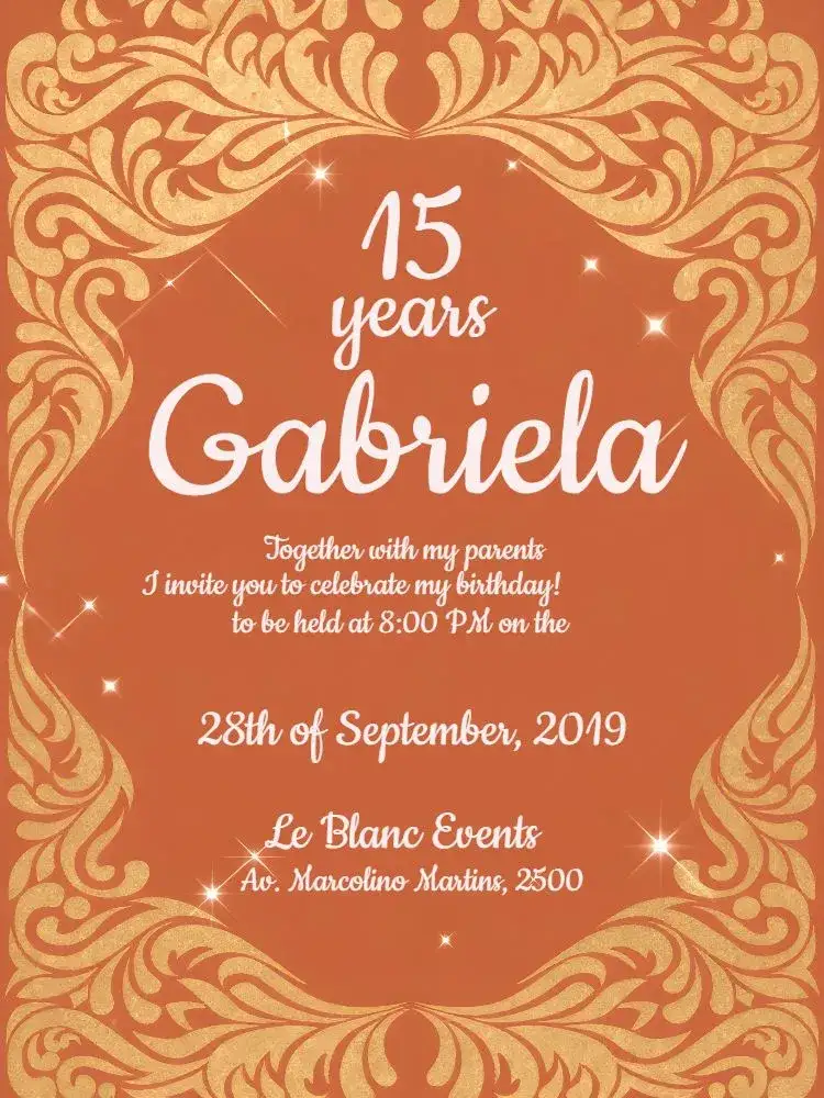 Invitation 15th Birthday Pink - Arabesques – Sweet 15 theme pink, delicate, arabesques, modern, elegant, feminine