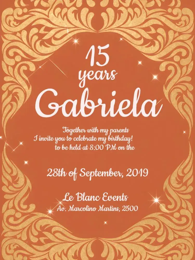 15th Birthday Pink - Arabesques invitation