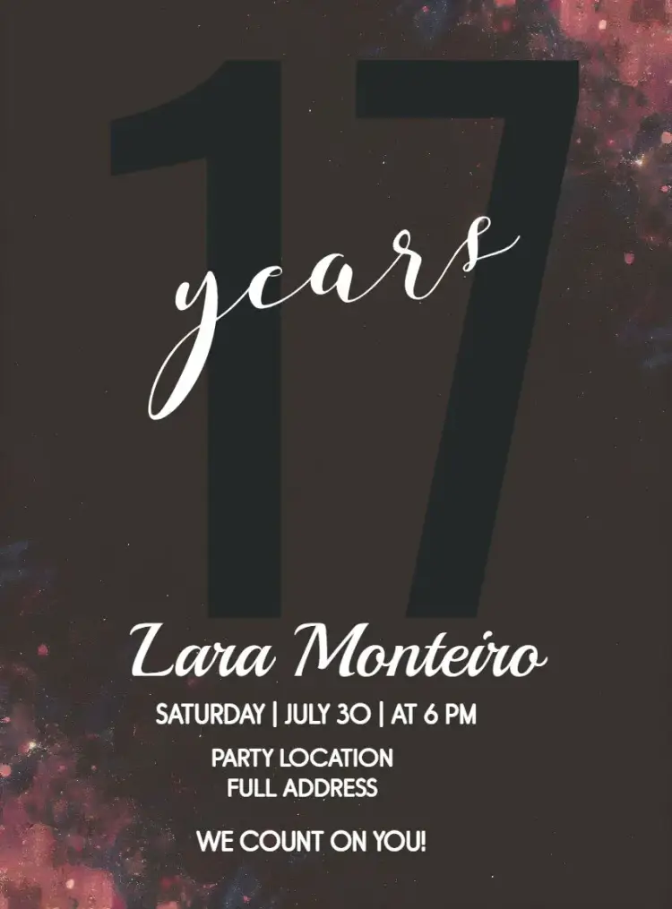 Invite Minimalist All Black editable and customizable