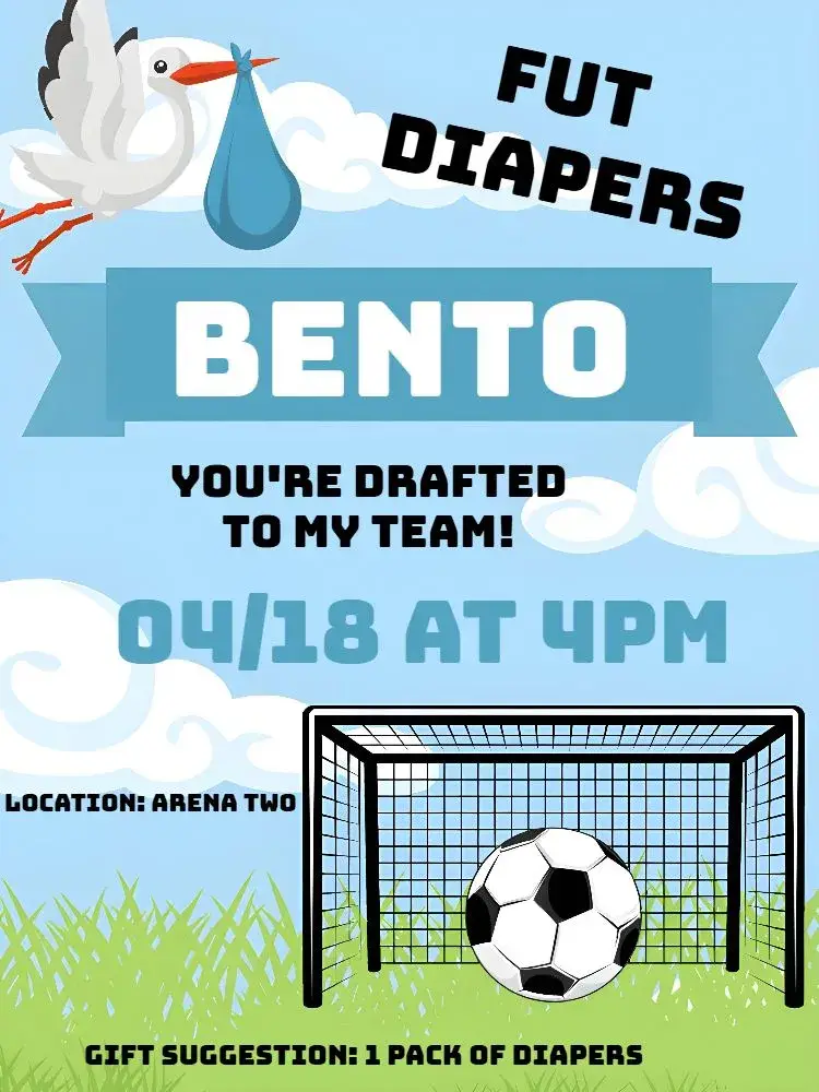 Fut Diapers Stork invitation