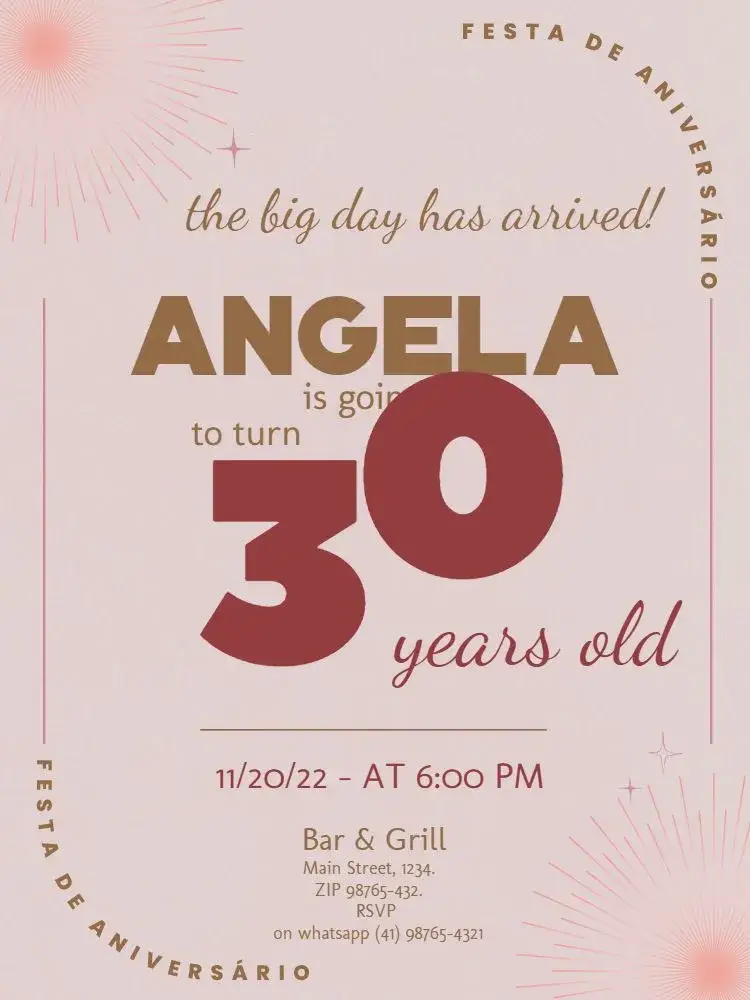 30 Years Rose Gold Pink invitation