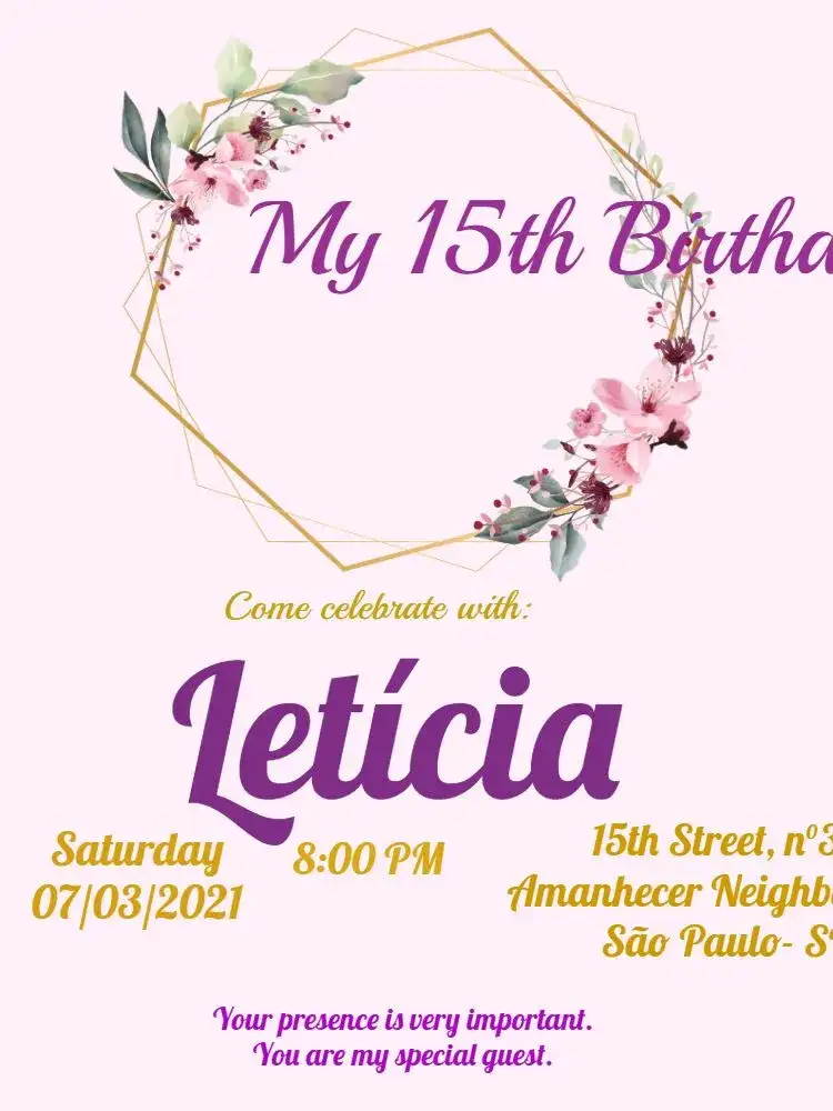 Floral Flowers 15th Birthday