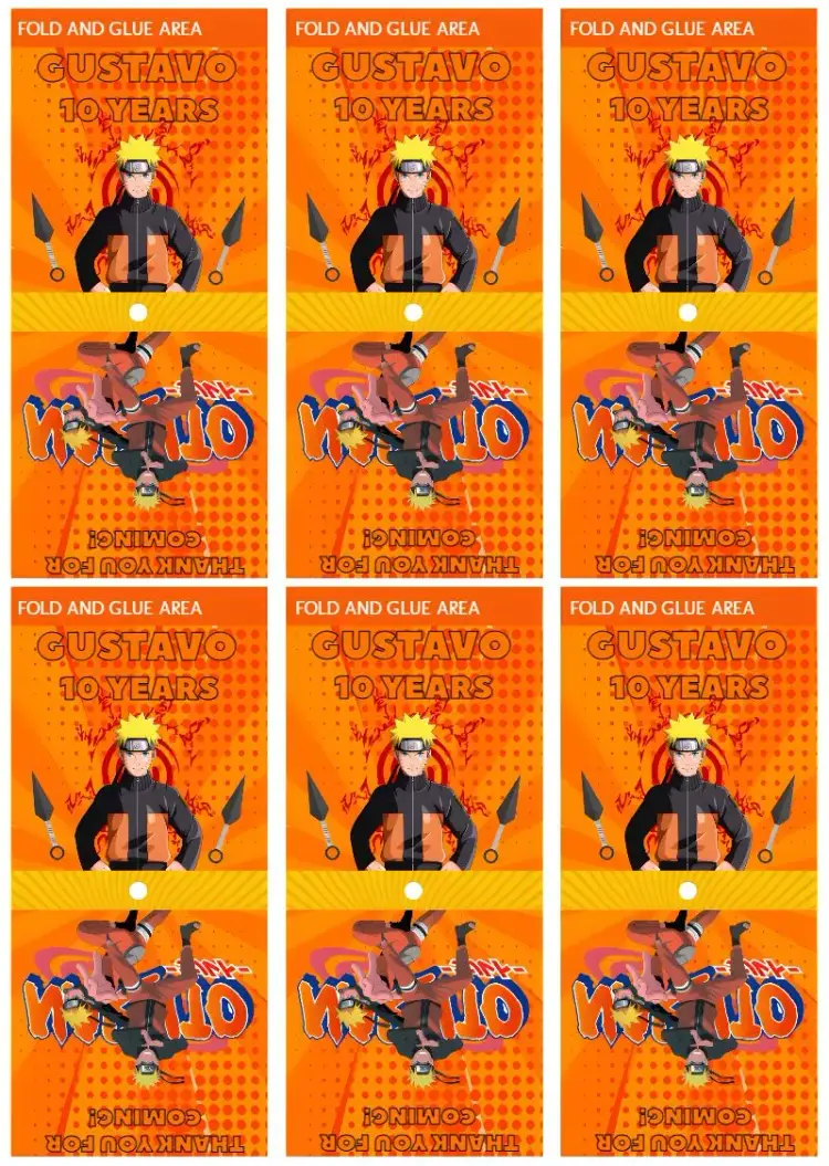 Naruto Lollipop Cover Case invitation