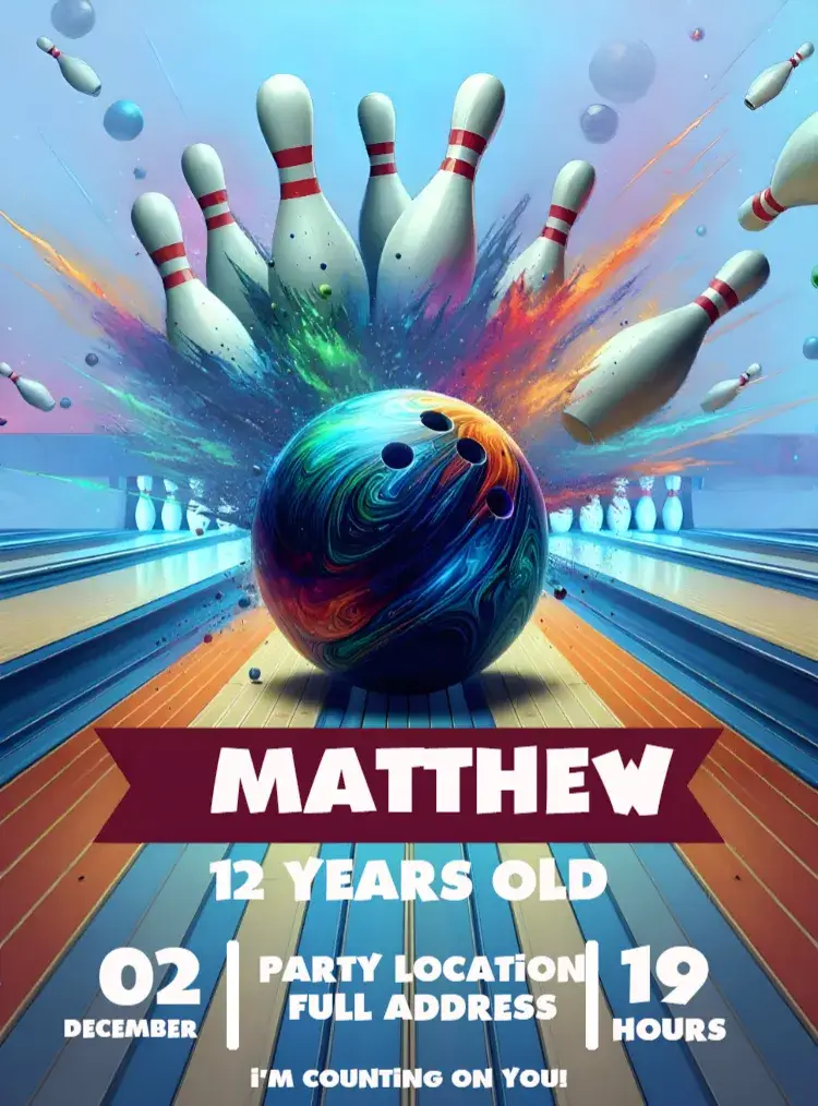 Bowling Shopping invitation