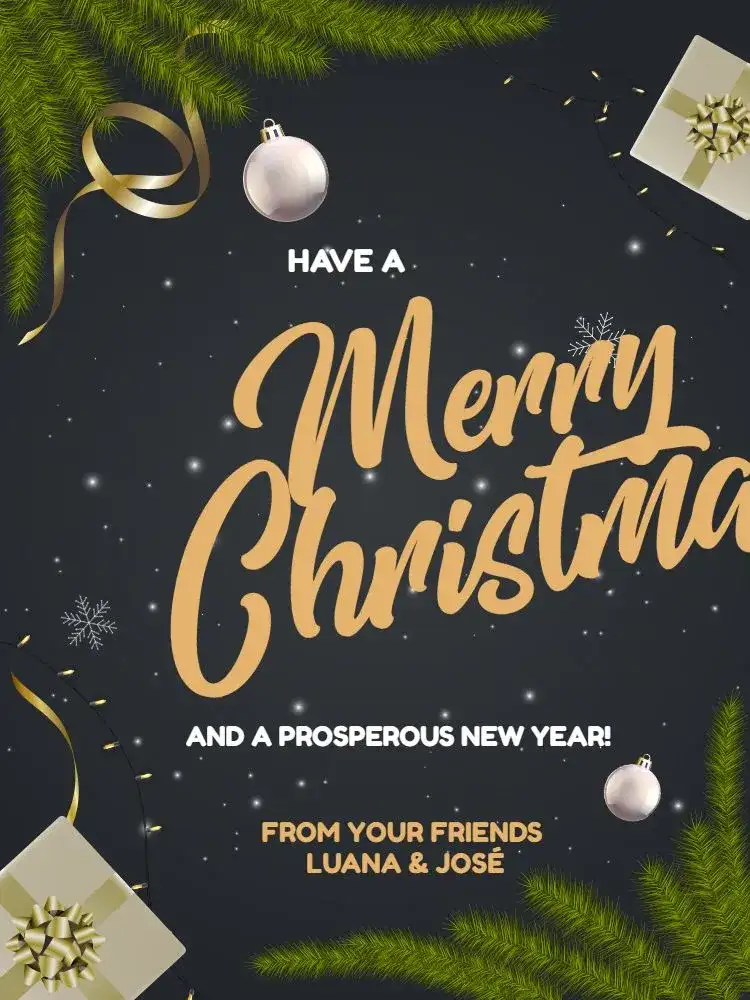 Stylish Green Christmas Card Celebration