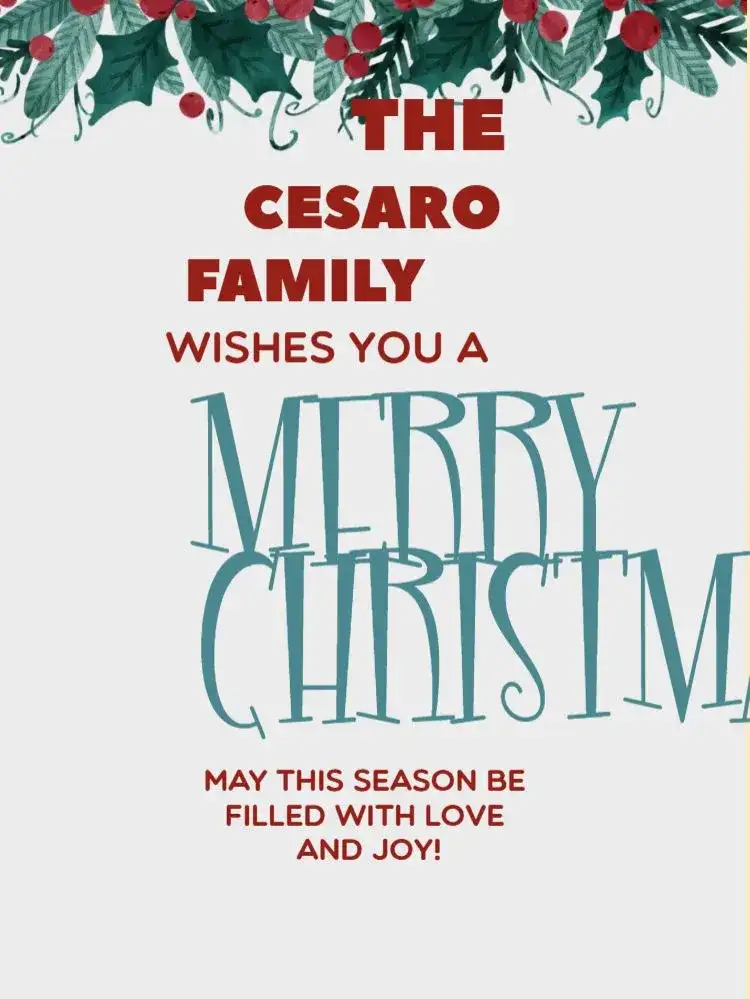 Christmas Card Twinkling Lights Leaves