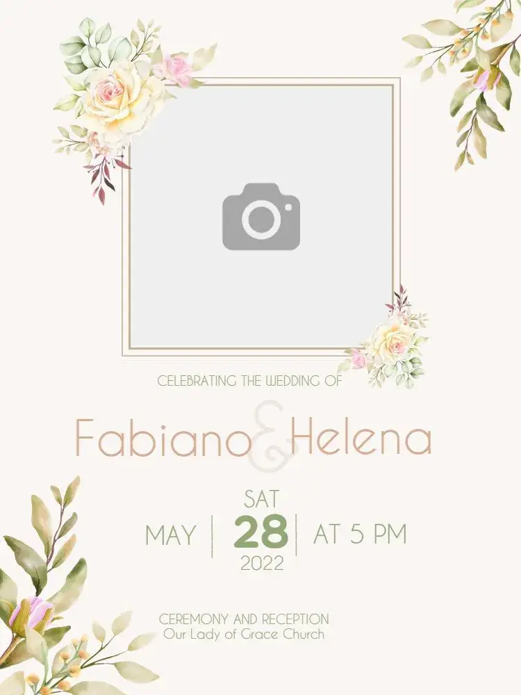 Rustic Beige Wedding invitation
