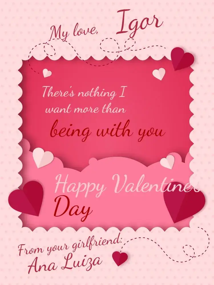 Invitation Whimsical Valentine's Day Card – Card theme romantic, playful, soft colors, heart graphic elements, fun design, contemporary style