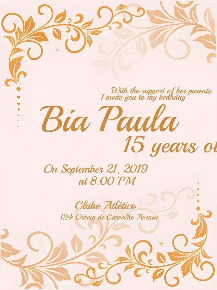 15 Years - White And Gold Provençal invitation