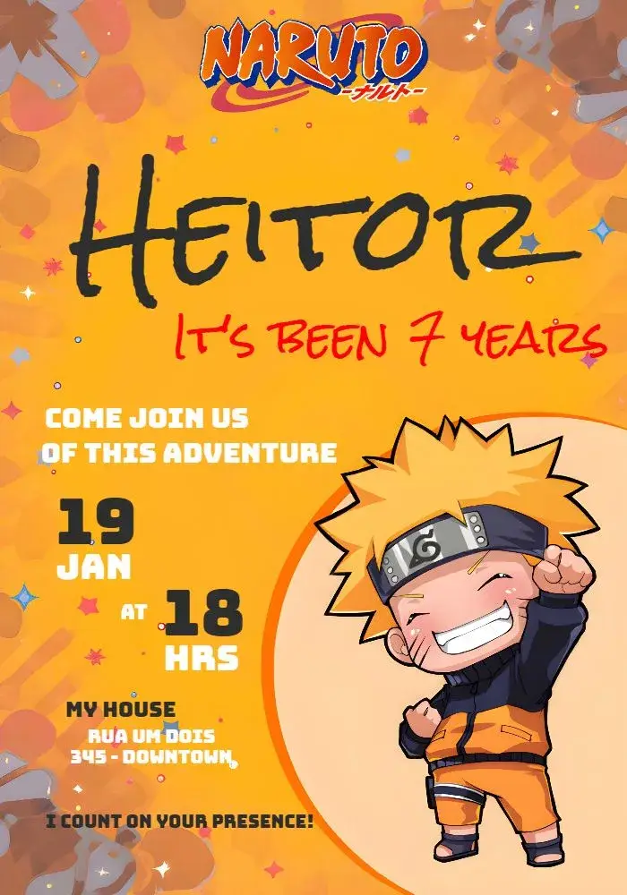 Naruto Chibi Anime invitation